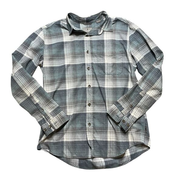 ROYAL ROBBINS Blue and Gray Plaid Button Down Shirt Size Large - Picture 1 of 5